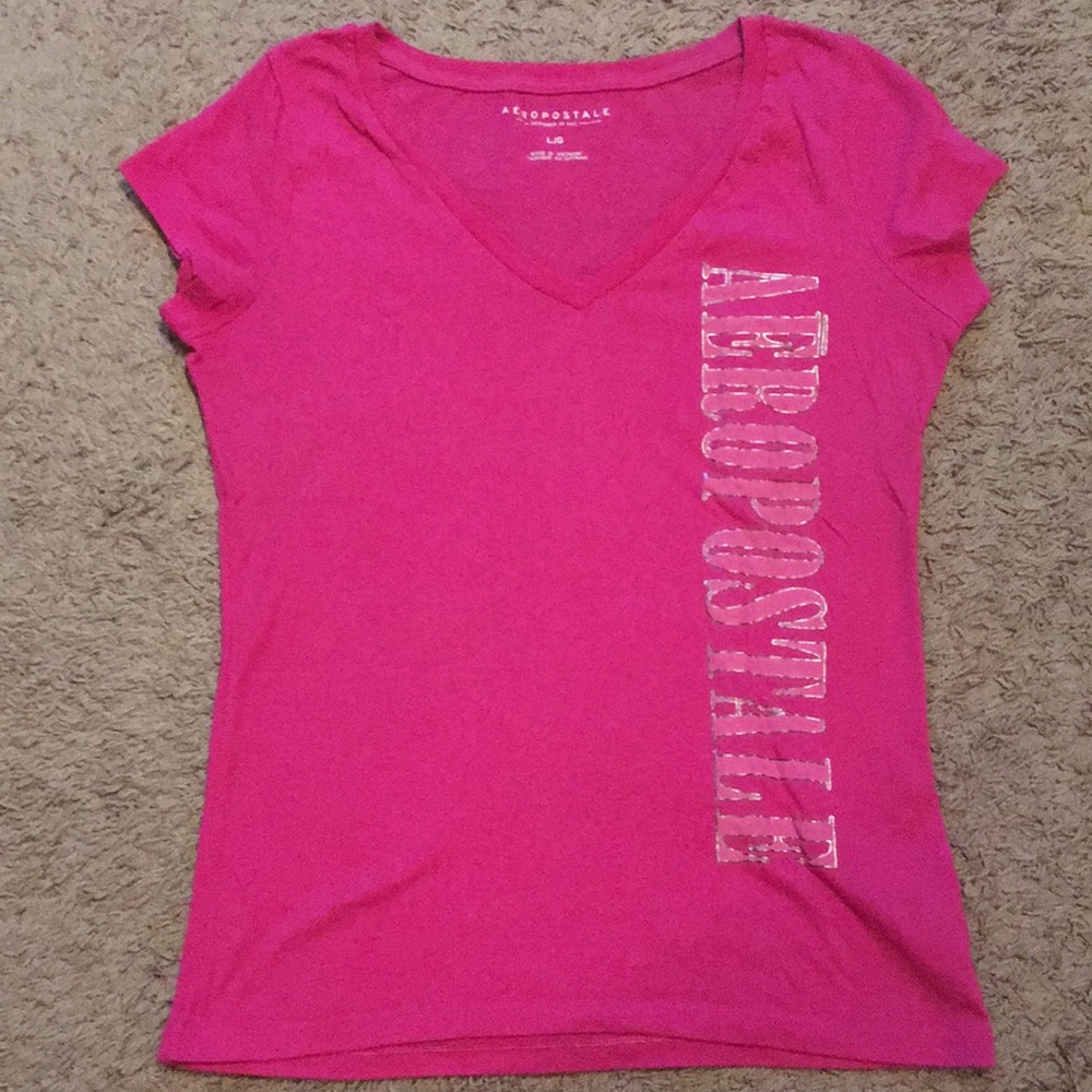 Pink Aeropostale Fitted Tee Shirt Top Juniors